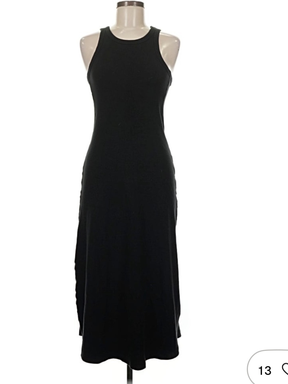 AYR Black Ribbed Tank Midi Dress